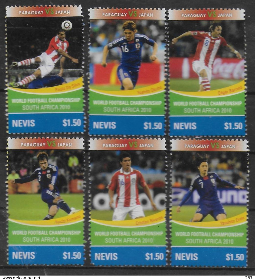 NEVIS  N° 2193/98 * *  ( Cote 9.60e )  Cup 2010     Football  Soccer  Fussball  Paraguay - Japon - 2010 – Sud Africa