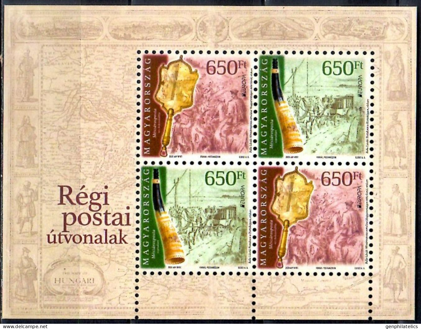 HUNGARY 2020 Europa CEPT. Ancient Postal Routes - Fine S/S MNH - Nuovi