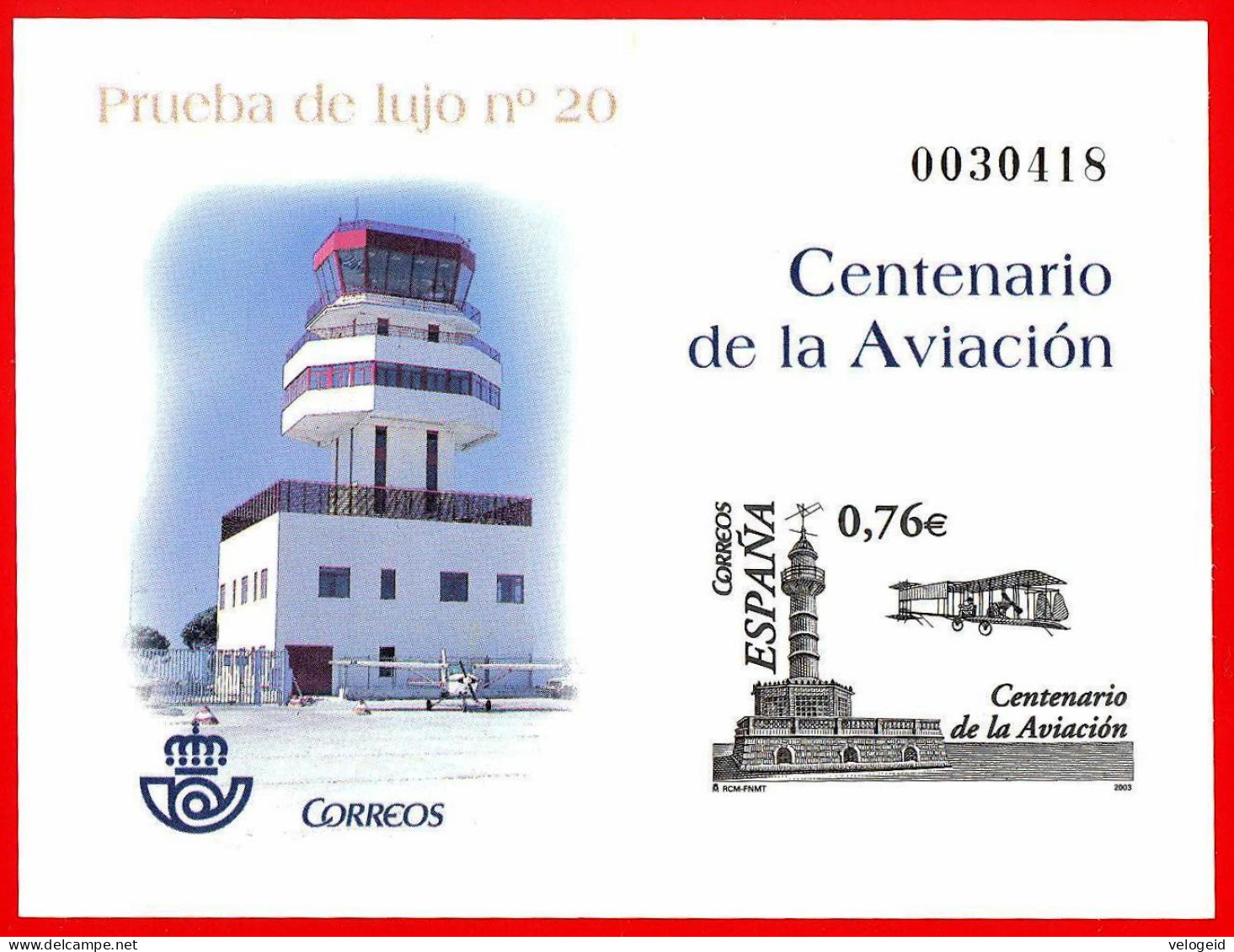 España. Spain. 2003. PO. Centenario De La Aviacion - Blocs & Hojas