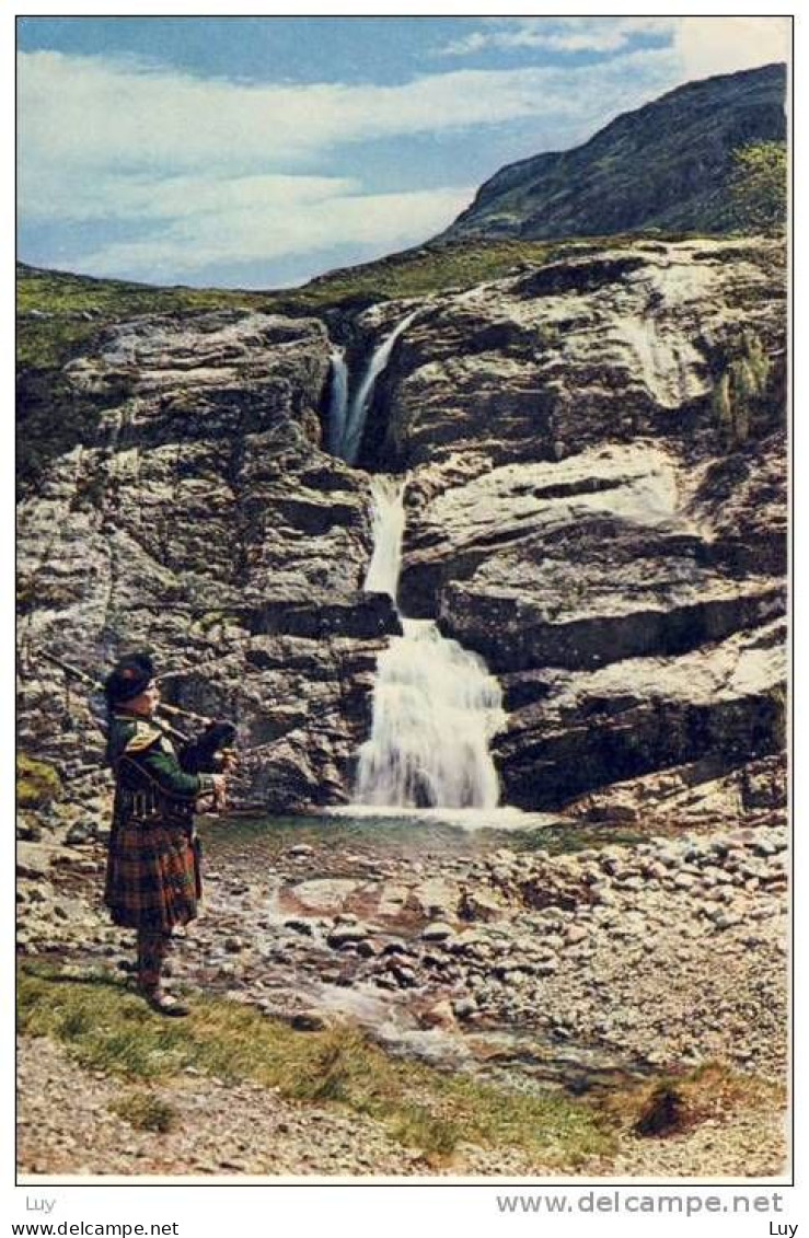 Scotland. Glencoe. Falls Of Coe With Piper (Air Mail, Par Avion) - Argyllshire