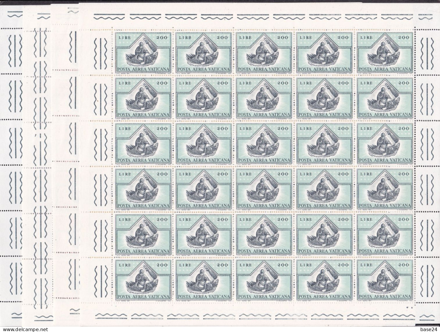 1971 Vaticano Vatican EVANGELISTI  EVANGELISTS 30 Serie Aerea Di 4 Valori In 4 Fogli MNH**  Airmail  4 Sheets - Airmail