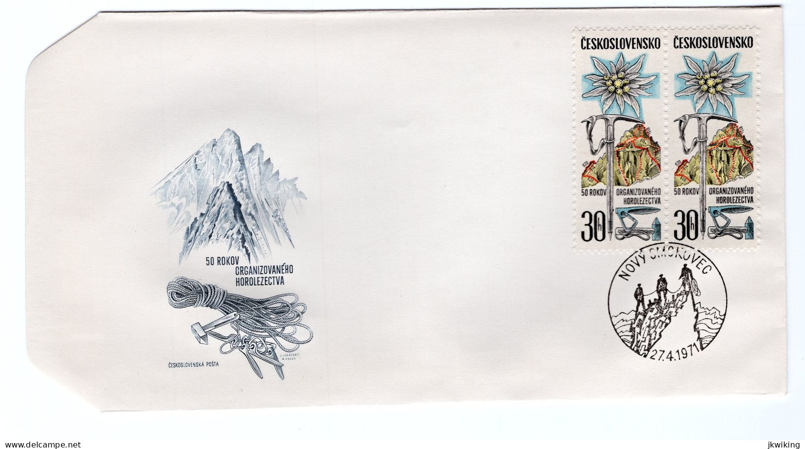 50 Years Of Organized Czechoslovak Mountaineering - Ice Ax - Climbing Rope - - Montagnes