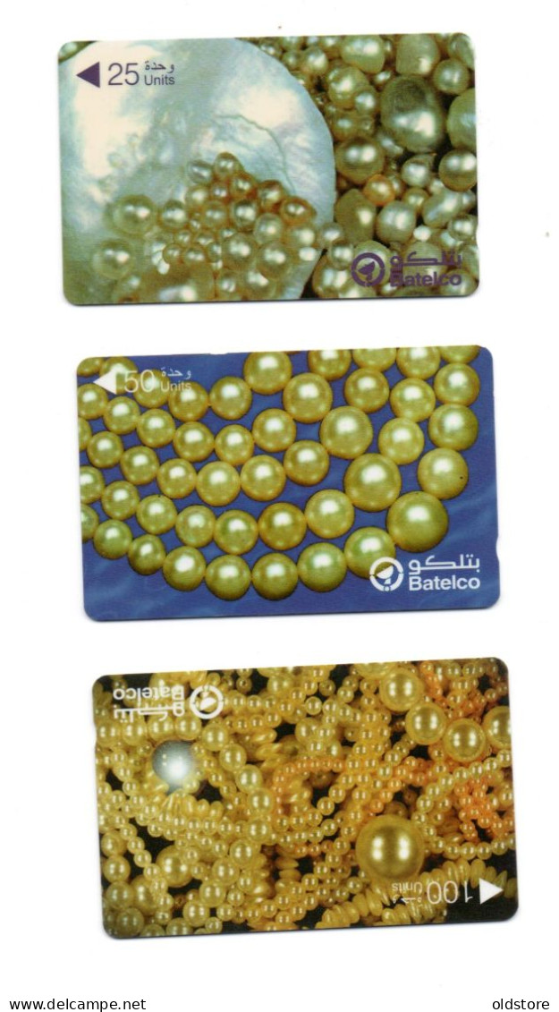 Bahrain Phonecards - Bahrain Pearls - 3 Cards Set - ND 2001 - Batelco Used Cards - Bahrein