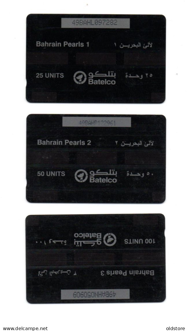 Bahrain Phonecards - Bahrain Pearls - 3 Cards Set - ND 2001 - Batelco Used Cards - Bahreïn