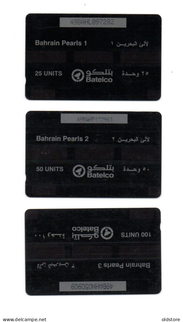 Bahrain Phonecards - Bahrain Pearls - 3 Cards Set - ND 2001 - Batelco Used Cards - Bahrein