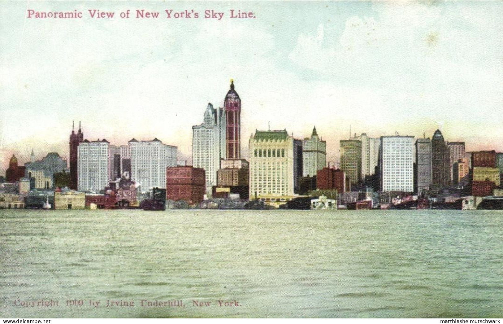 Panoramic View Of New York's Sky Line, Verlag Irving Underhill, New York, 1909 - Bruggen En Tunnels
