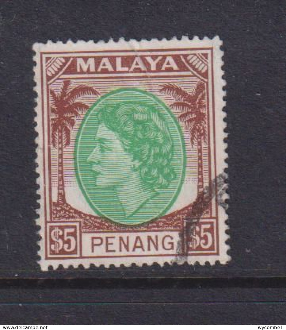 PENANG - 1954 Elizabeth II Definitive $5 Used As Scan - Penang