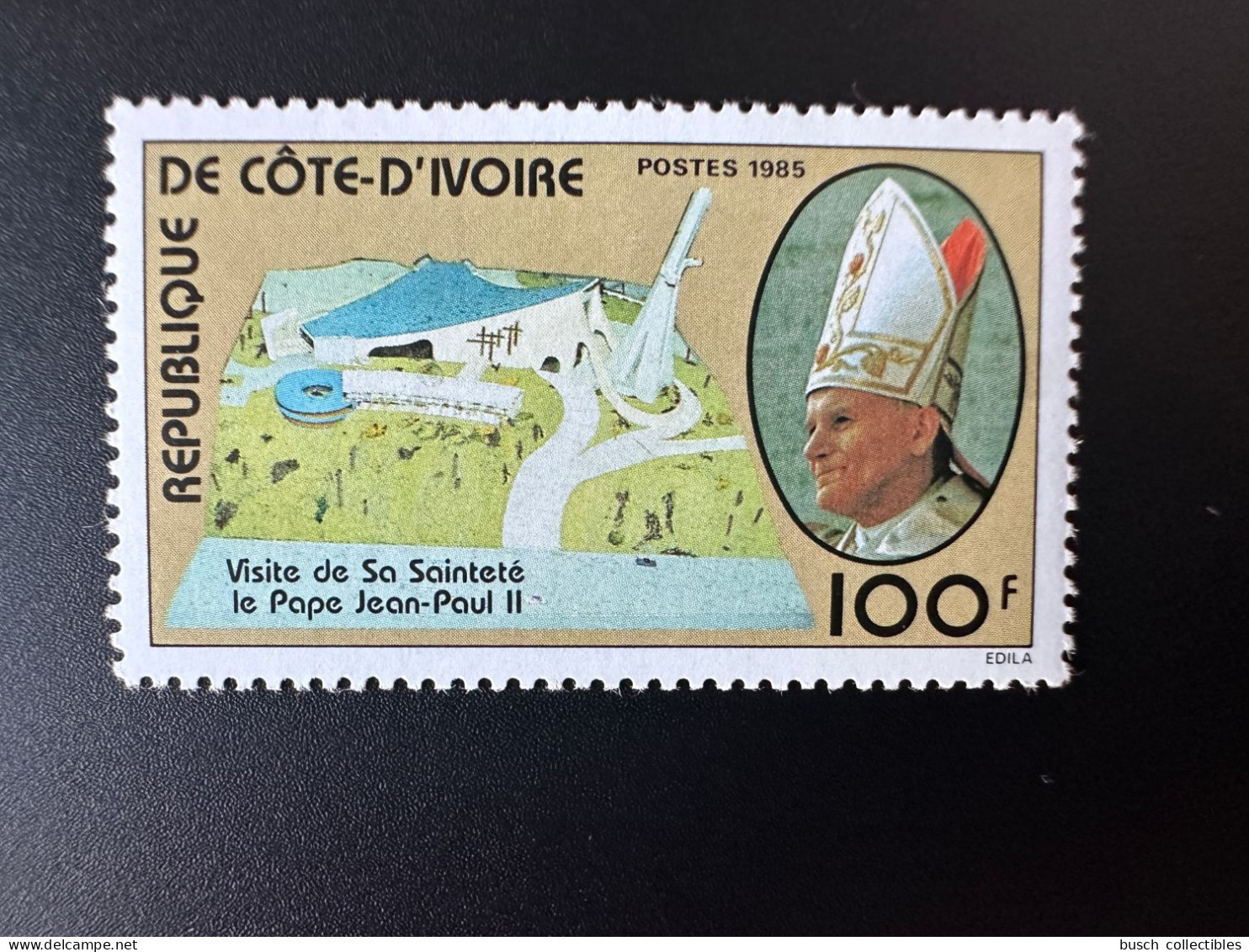Côte D'Ivoire Ivory Coast 1995 Mi. 872 WITHOUT OVERPRINT Sans Surch Pape Jean-Paul II Papst Johannes Paul Pope John Paul - Costa D'Avorio (1960-...)