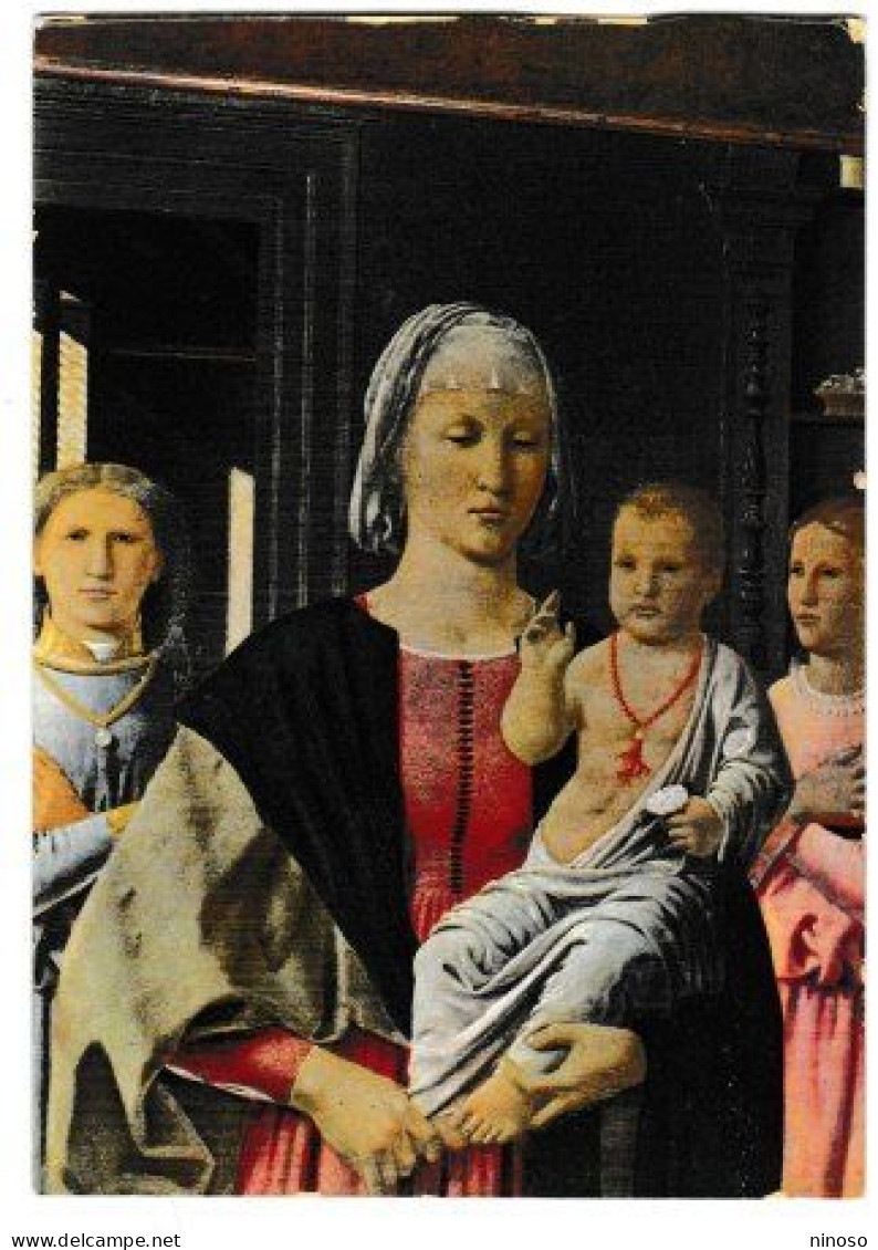 ITALIA  ITALY CARTOLINA VIAGGIATA NEL 1967 - URBINO  LA MADONNA COL FIGLIO (PIERO DELLA FRANCESCA) - - Urbino