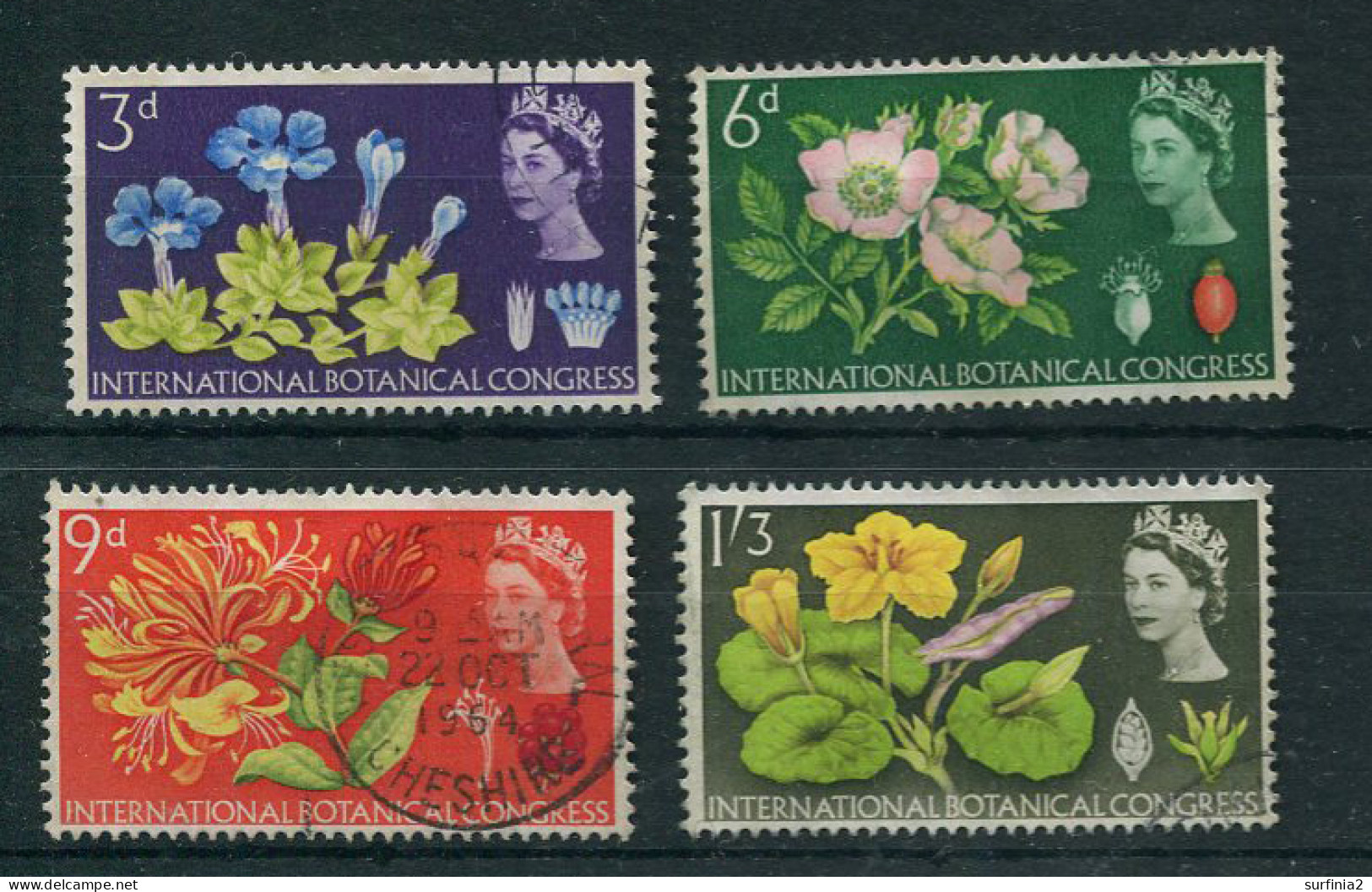 STAMPS - 1964 BOTANICAL PHOSPHOR SET VFU - Usati