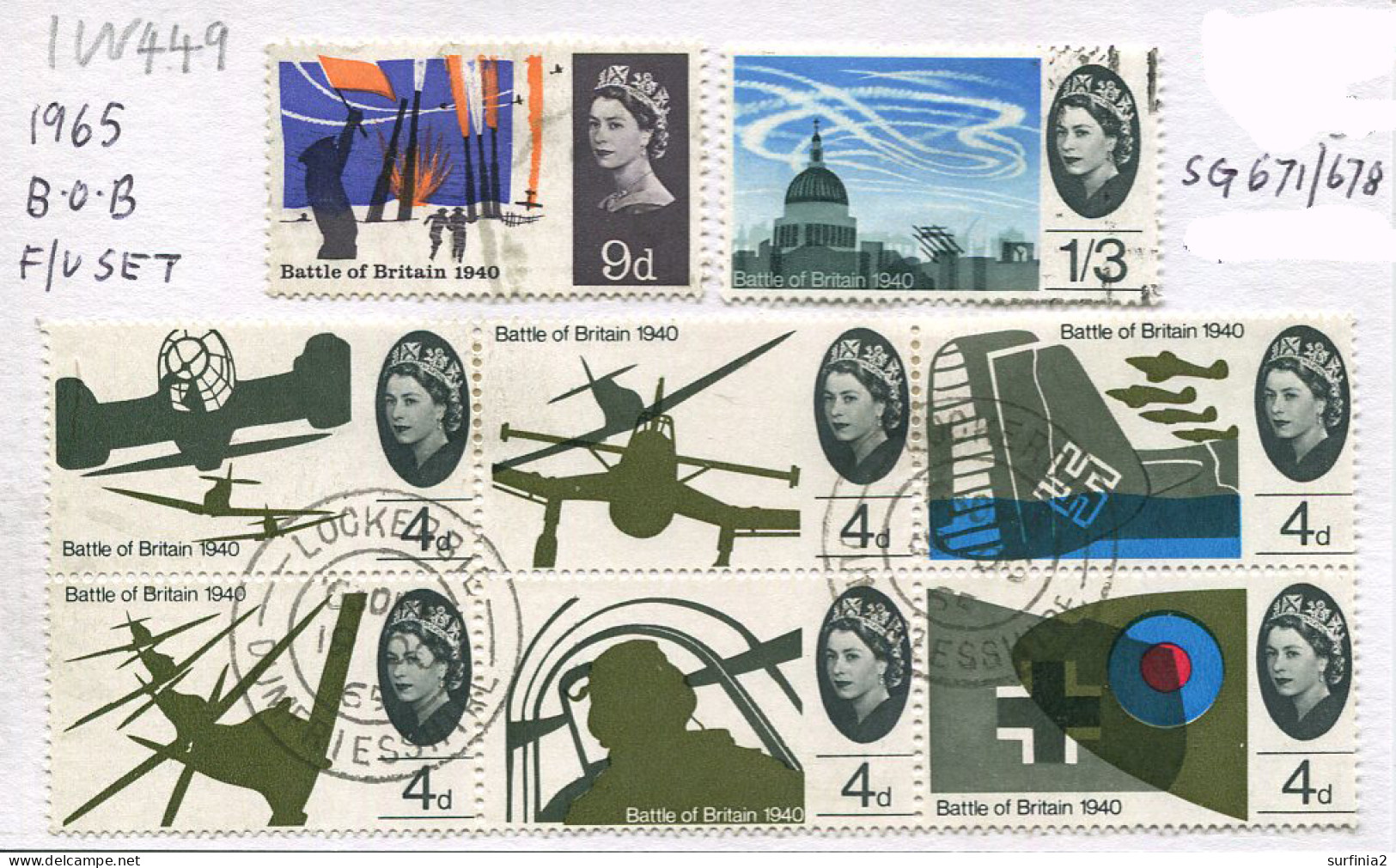 STAMPS - 1965 BATTLE OF BRITAIN SET VFU - Usati