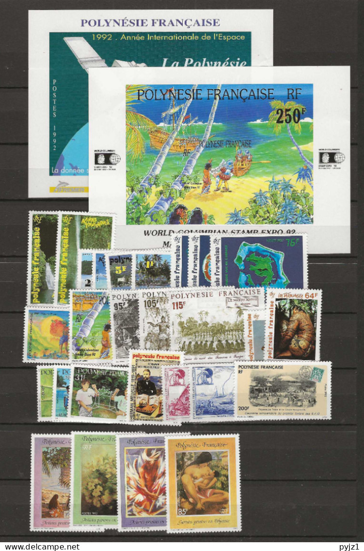 1992 MNH Polynesie Française Year Collection - Volledig Jaar