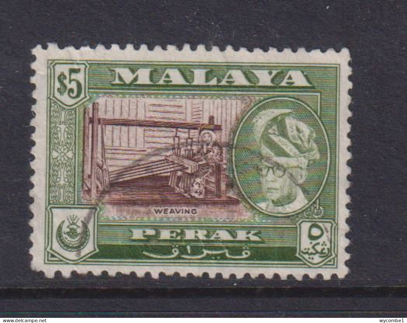 PENANG - 1957 Pictorial Definitive $5 Used As Scan - Perak