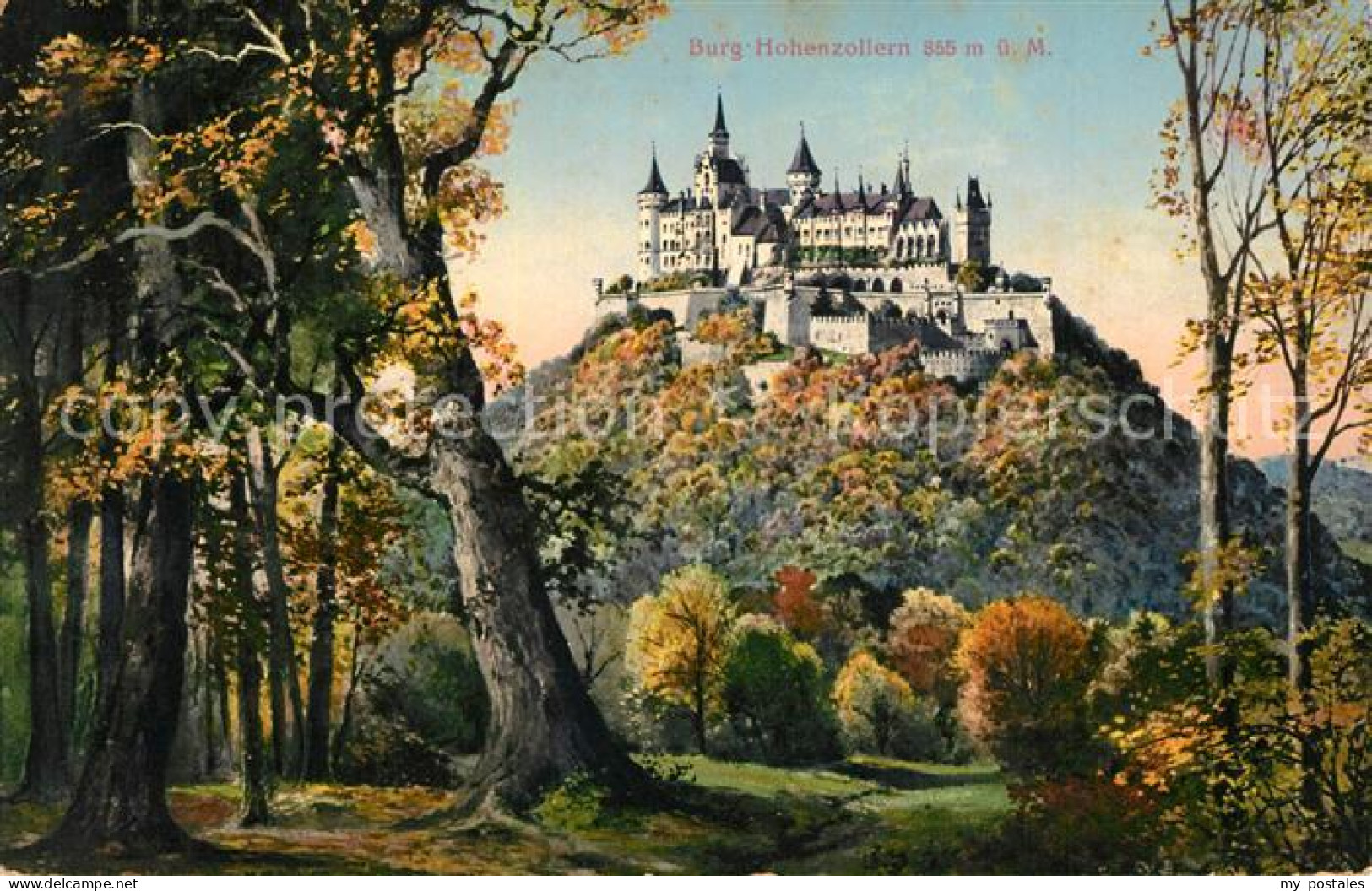 43264270 Hechingen Blick Zur Burg Hohenzollern Kuenstlerkarte Hechingen - Hechingen