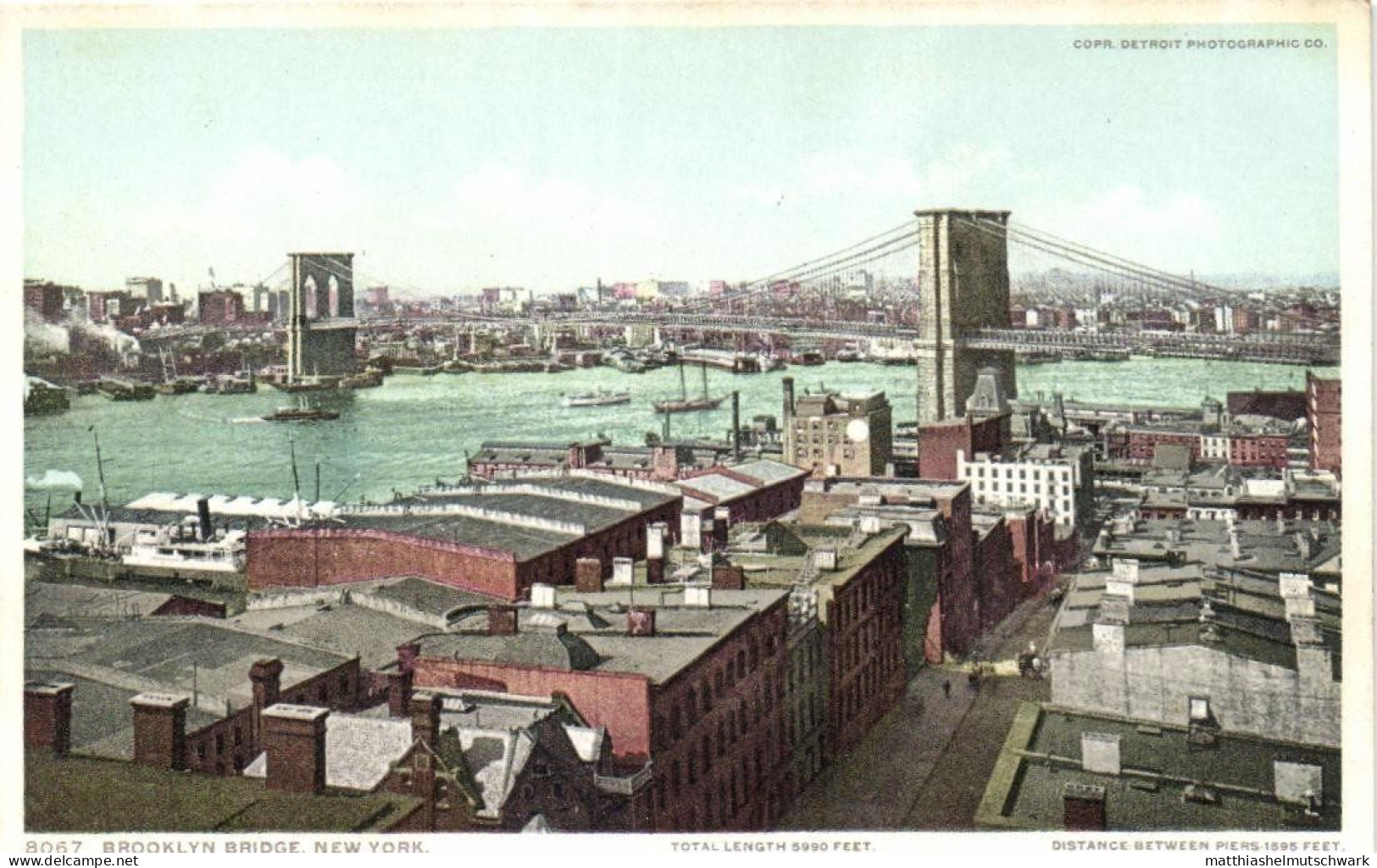 Brooklyn Bridge, Verlag Detroit Photographic Co., Series 8067 - Ponti E Gallerie