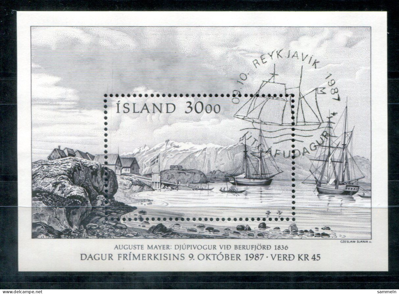 ISLAND Block 8, Bl.8 FD Spec.canc.-Tag Der Briefmarke,Day Of Stamp,Jour Du Timbre,Schiff,Ship,Bateau - ICELAND / ISLANDE - Blocks & Kleinbögen