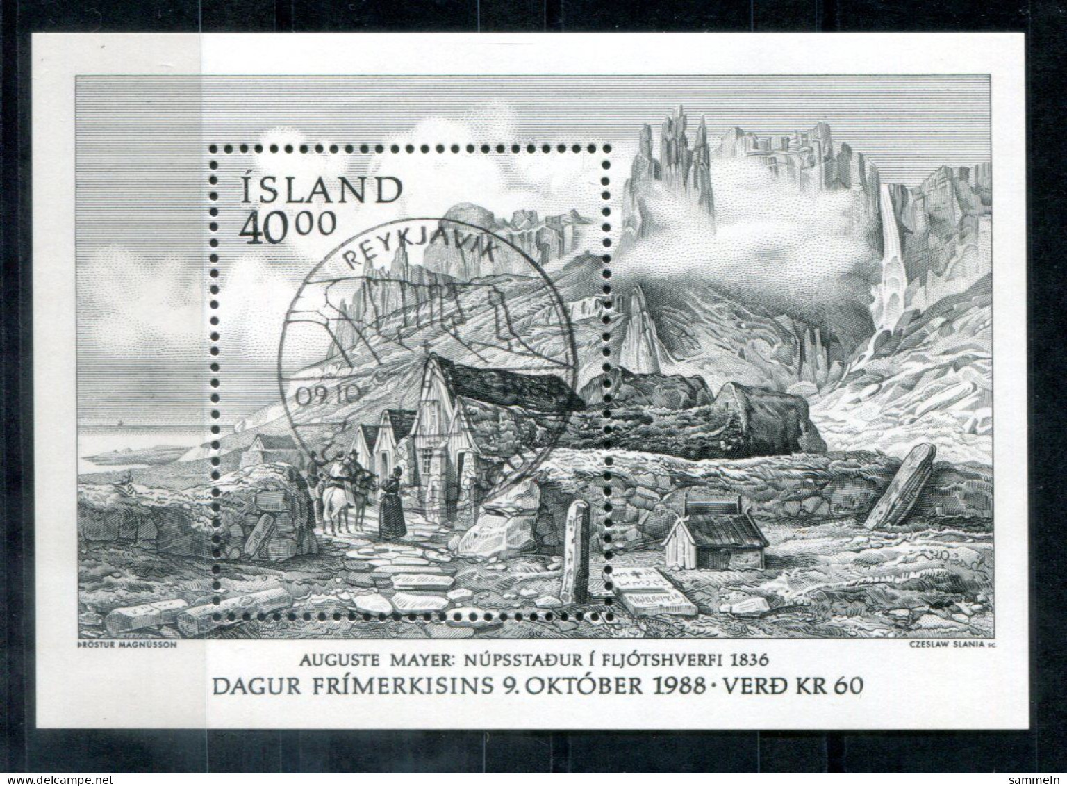 ISLAND Block 9, Bl.9 FD Canc. - Tag Der Briefmarke, Day Of The Stamp, Jour Du Timbre - ICELAND / ISLANDE - Blocks & Kleinbögen