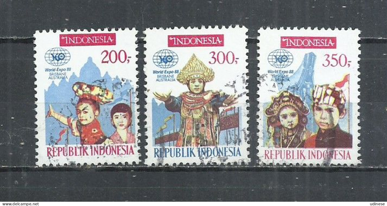 INDONESIA 1988 - EXPO 88 WORLD'S FAIR - CPL. SET - USED OBLITERE GESTEMPELT USADO - Indonésie