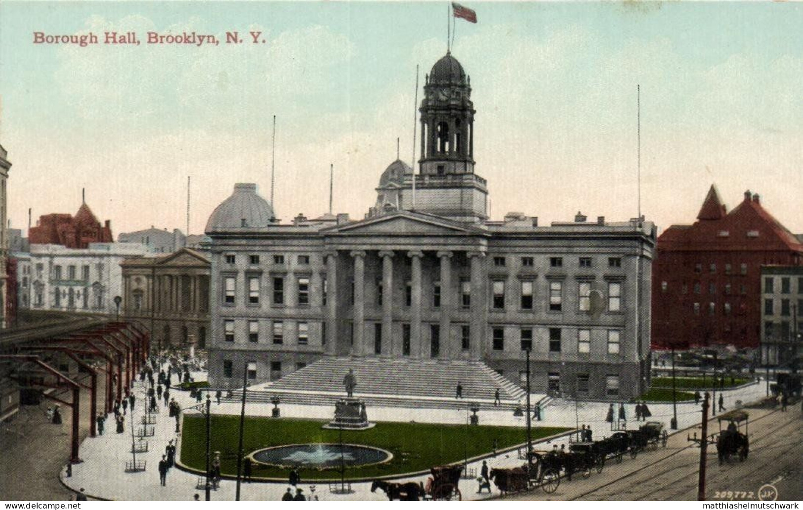 Borough Hall, Brooklyn, Verlag J.V., 209,772. - Brooklyn