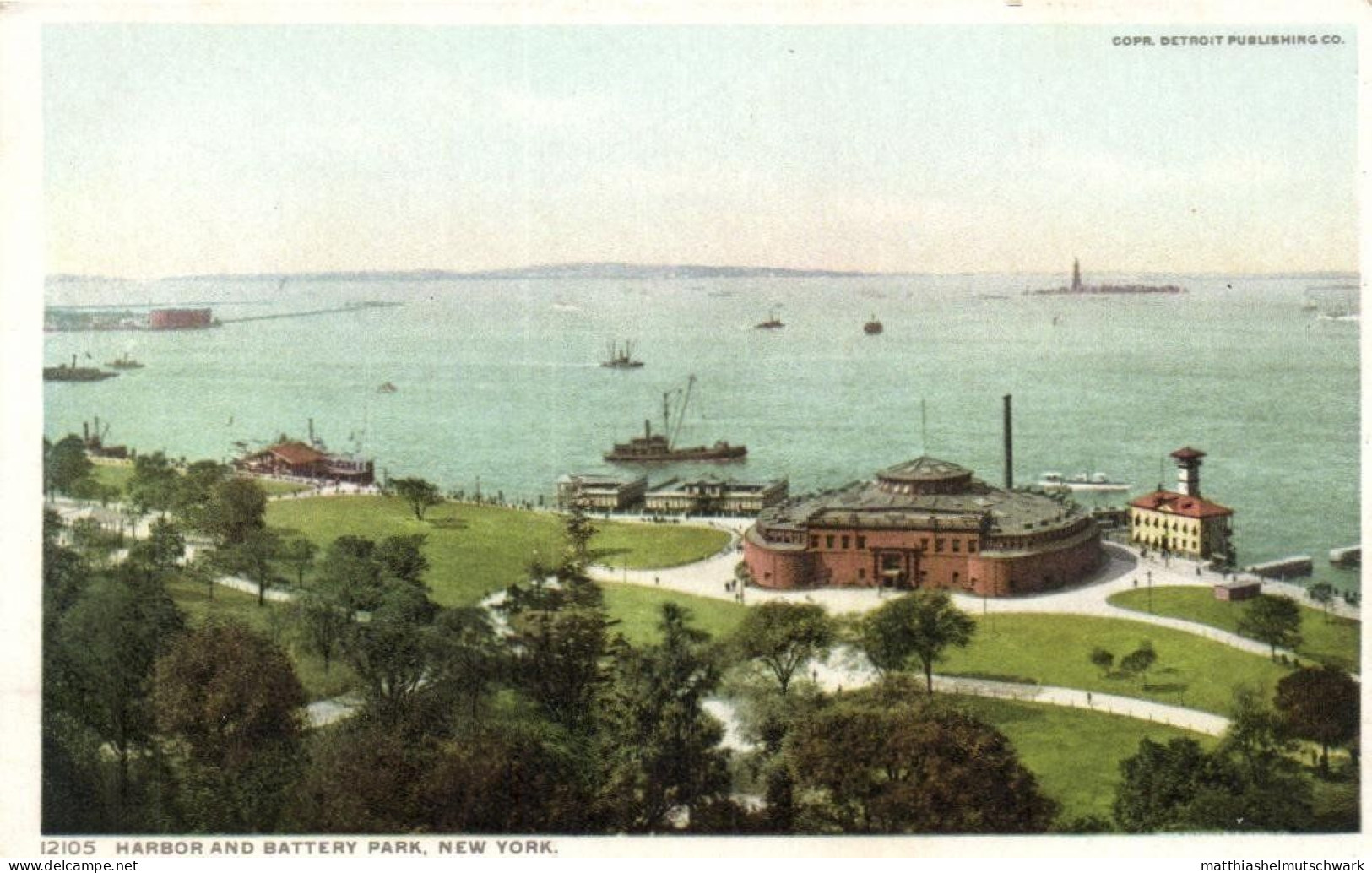 Harbor And Battery Park, Detroit Publishing Co., 12105 - Parken & Tuinen