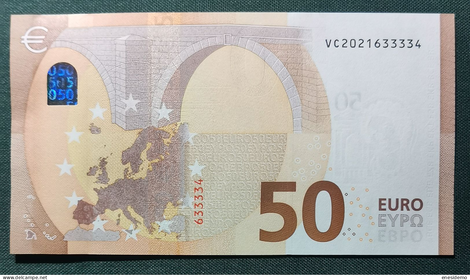 50 EURO SPAIN 2017 LAGARDE V021E4 VC UNC. SC FDS NICE NUMBER - 50 Euro