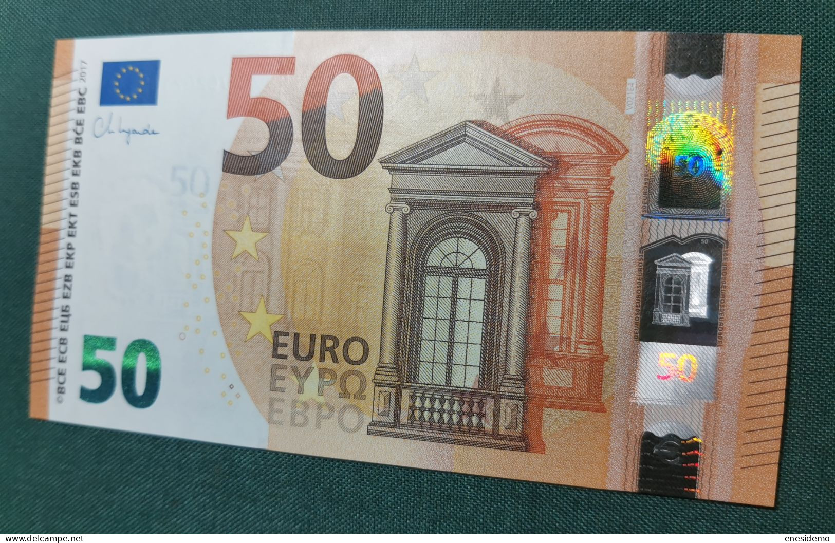 50 EURO SPAIN 2017 LAGARDE V021E4 VC UNC. SC FDS NICE NUMBER - 50 Euro