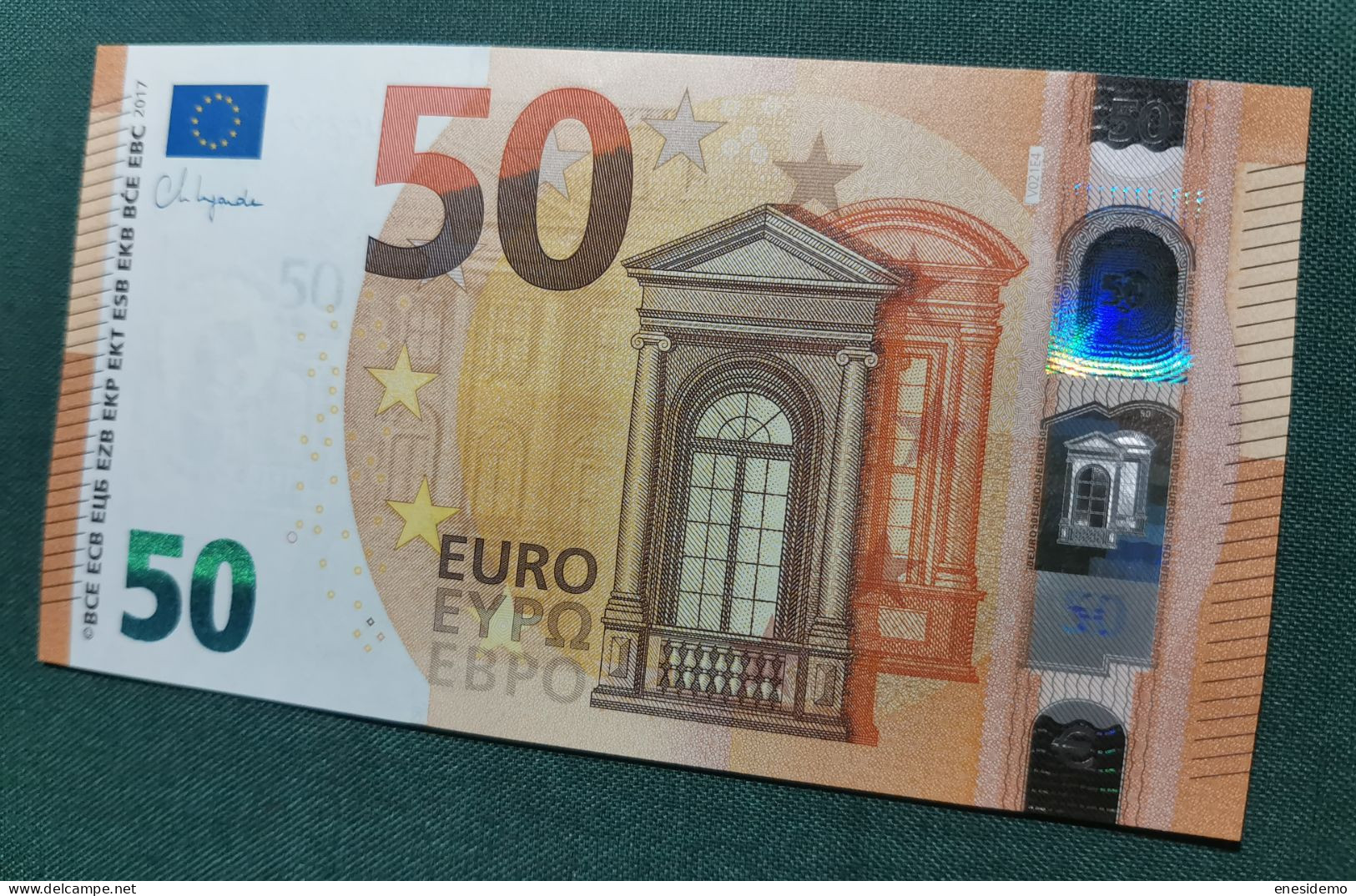 50 EURO SPAIN 2017 LAGARDE V021E4 VC UNC. SC FDS NICE NUMBER