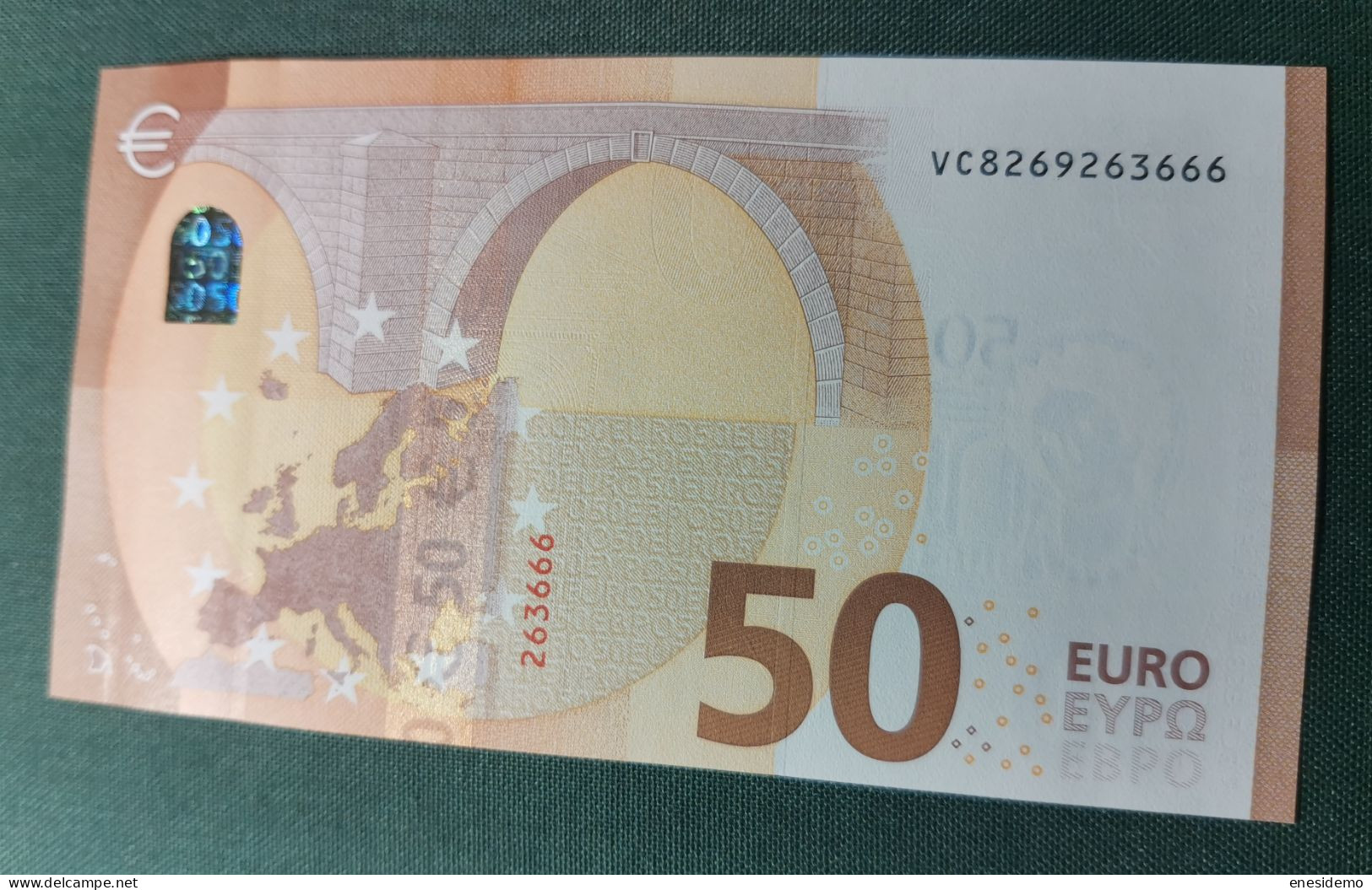 50 EURO SPAIN 2017 LAGARDE V027F1 VC SC FDS NICE NUMBER UNCIRCULATED PERFECT