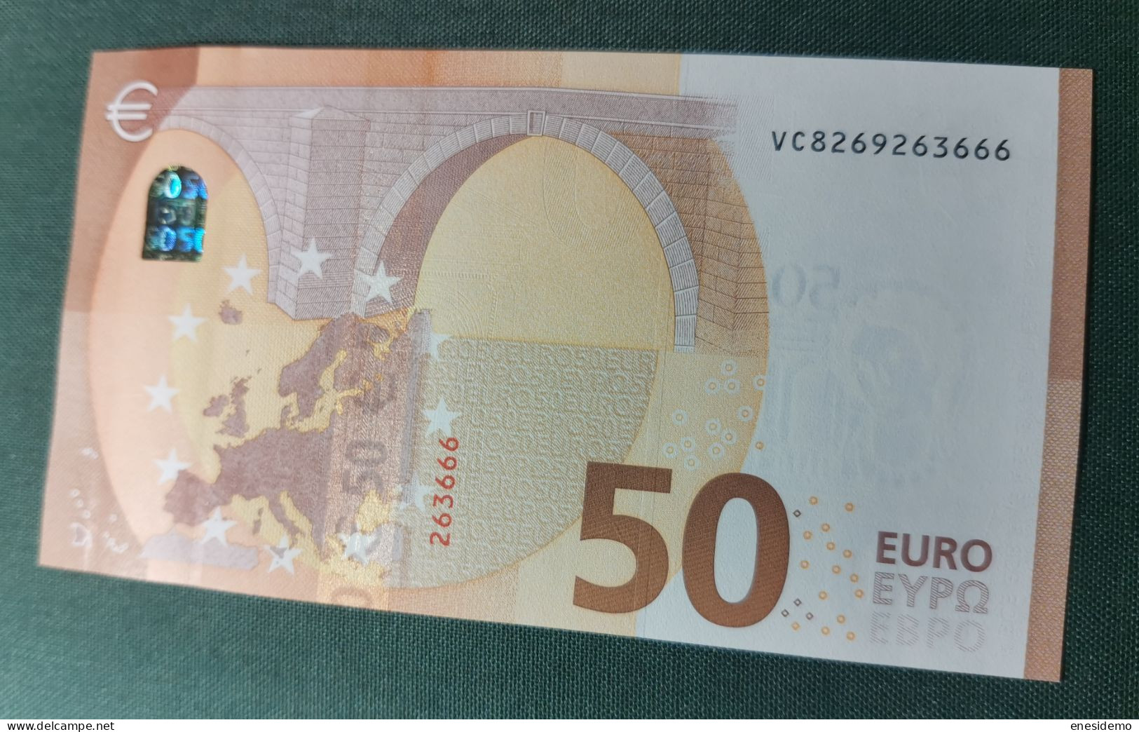 50 EURO SPAIN 2017 LAGARDE V027F1 VC SC FDS NICE NUMBER UNCIRCULATED PERFECT