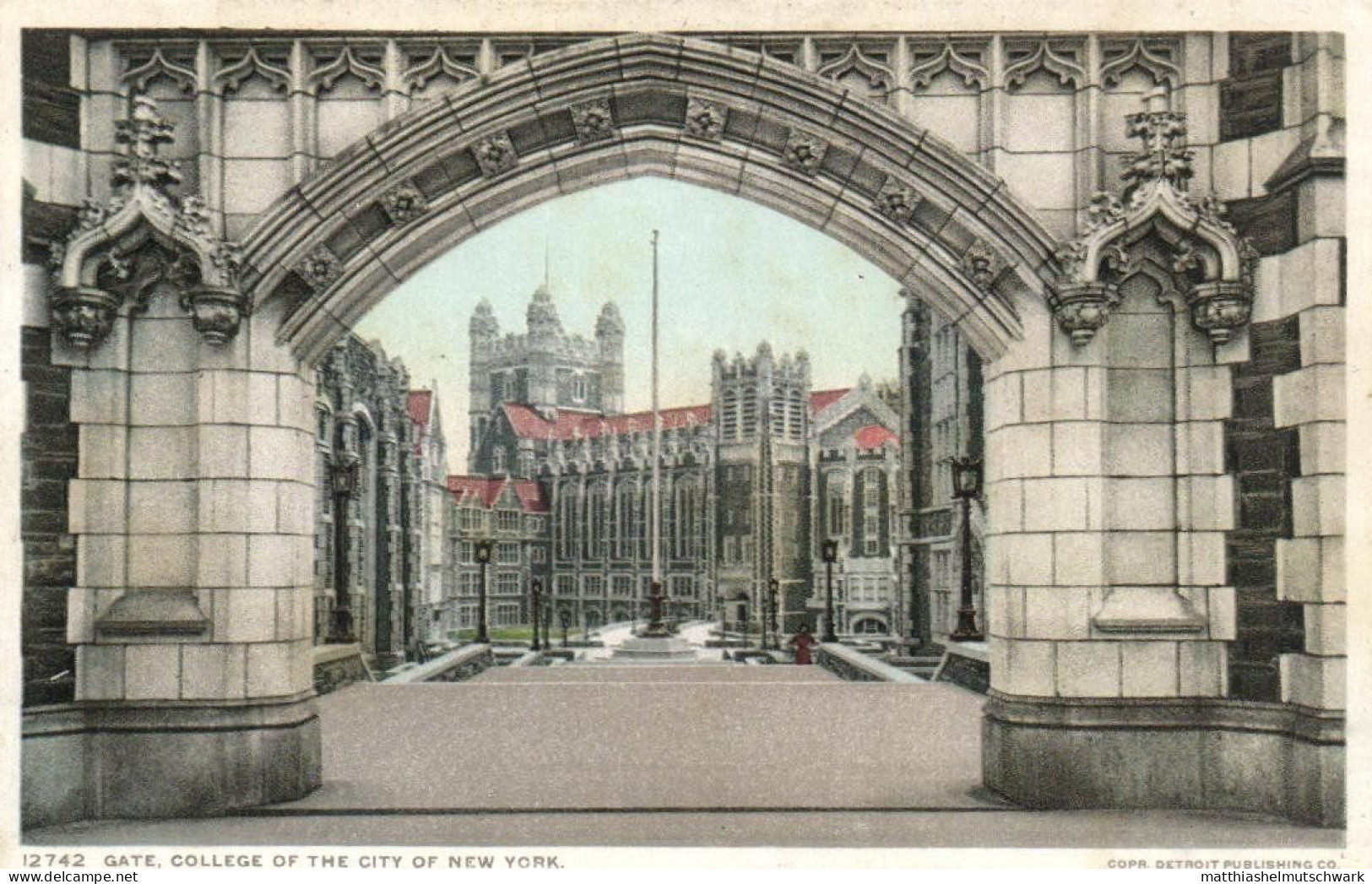 Gate, College Of The City Of New York, Detroit Publishing Co., 12742 - Education, Schools And Universities