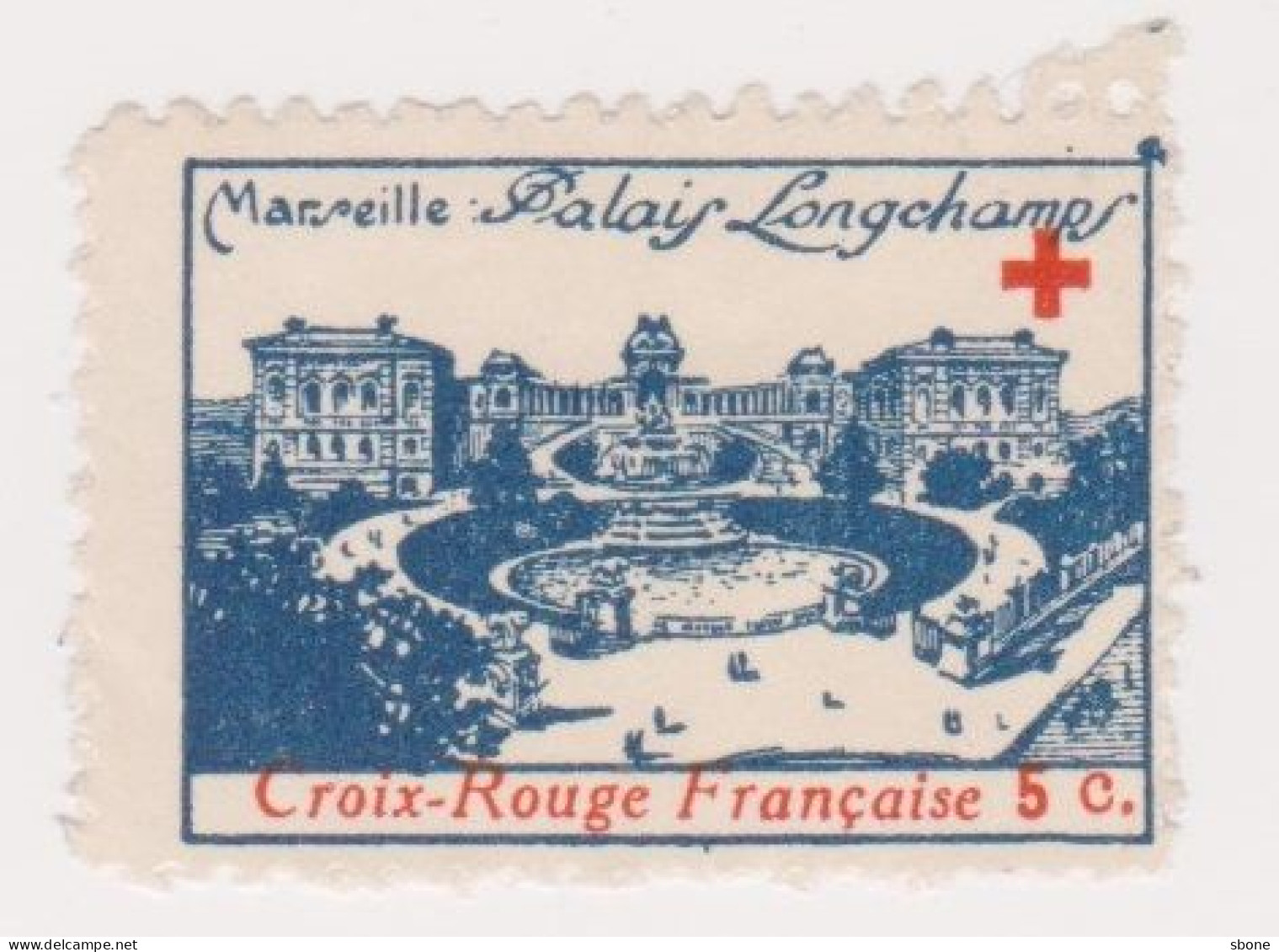 Vignette Militaire Delandre - Croix Rouge - Marseille - Palais Longchamps - Rotes Kreuz