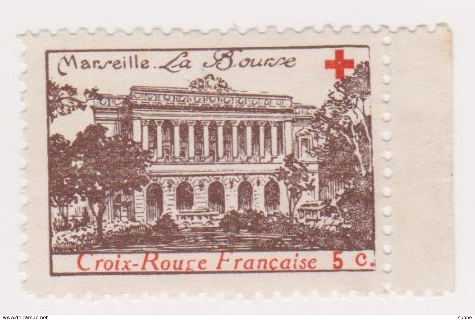 Vignette Militaire Delandre - Croix Rouge - Marseille - La Bourse - Rotes Kreuz