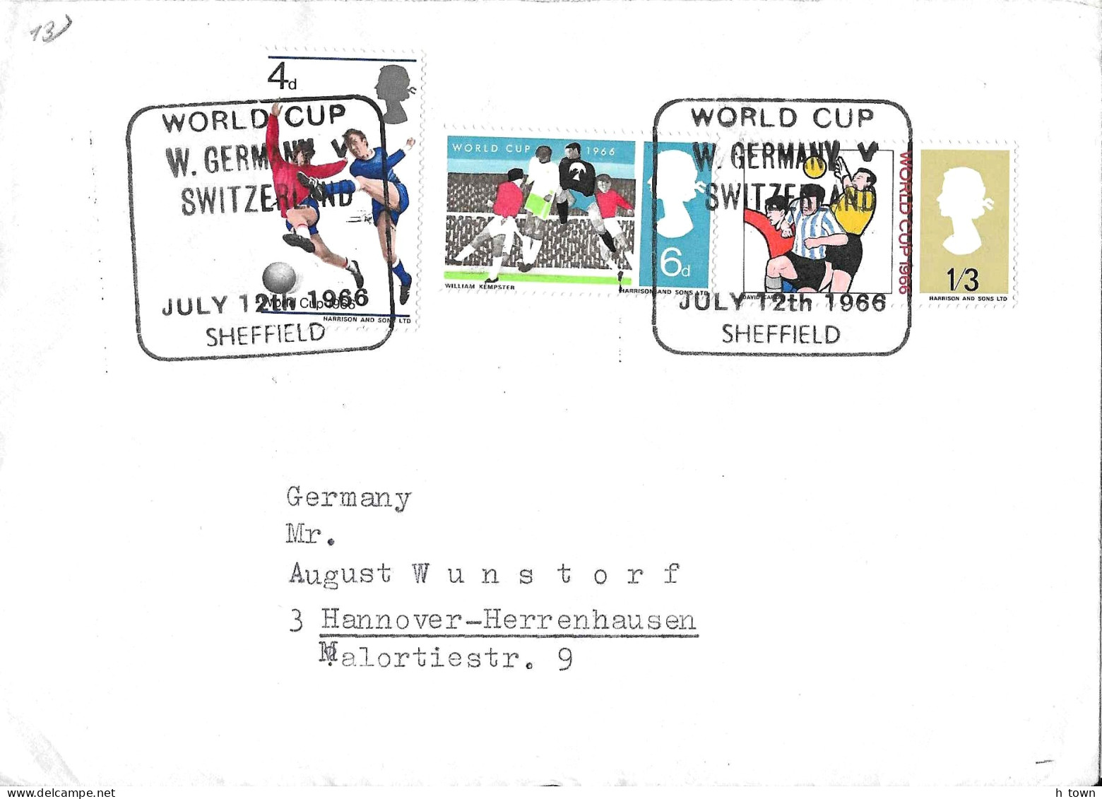 333  Coupe Du Monde De Football 1966 - FIFA Football World Cup, England. Match Germany - Switzerland, Sheffield - 1966 – Angleterre