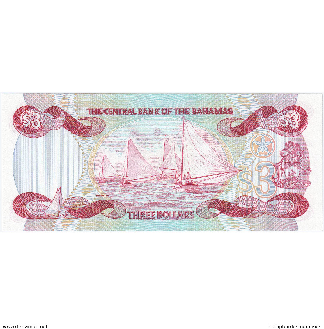 Billet, Bahamas, 3 Dollars, 1974, NEUF - Bahamas