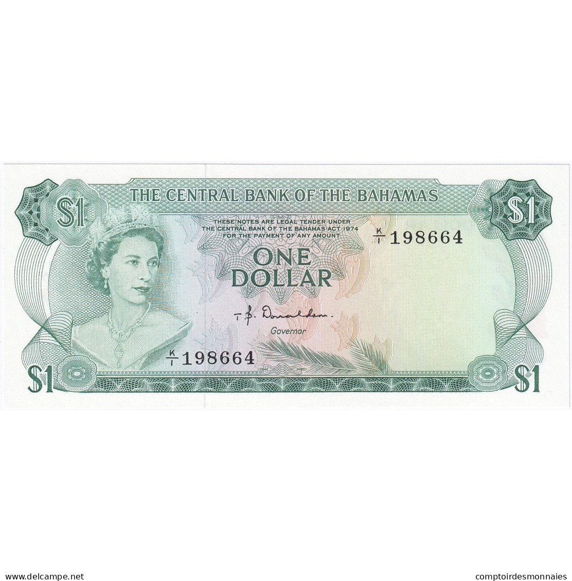 Billet, Bahamas, 1 Dollar, 1974, Undated (1974), KM:35a, NEUF - Bahamas