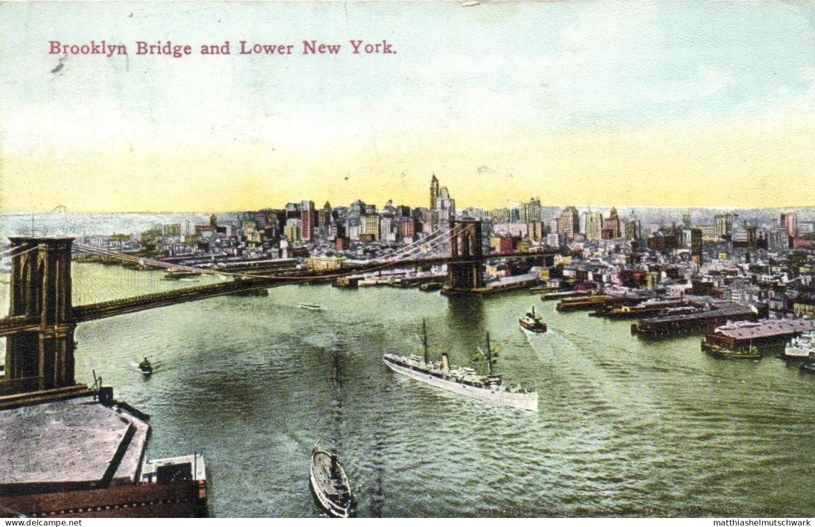 Brooklyn Bridge And Lower New York. - Bruggen En Tunnels