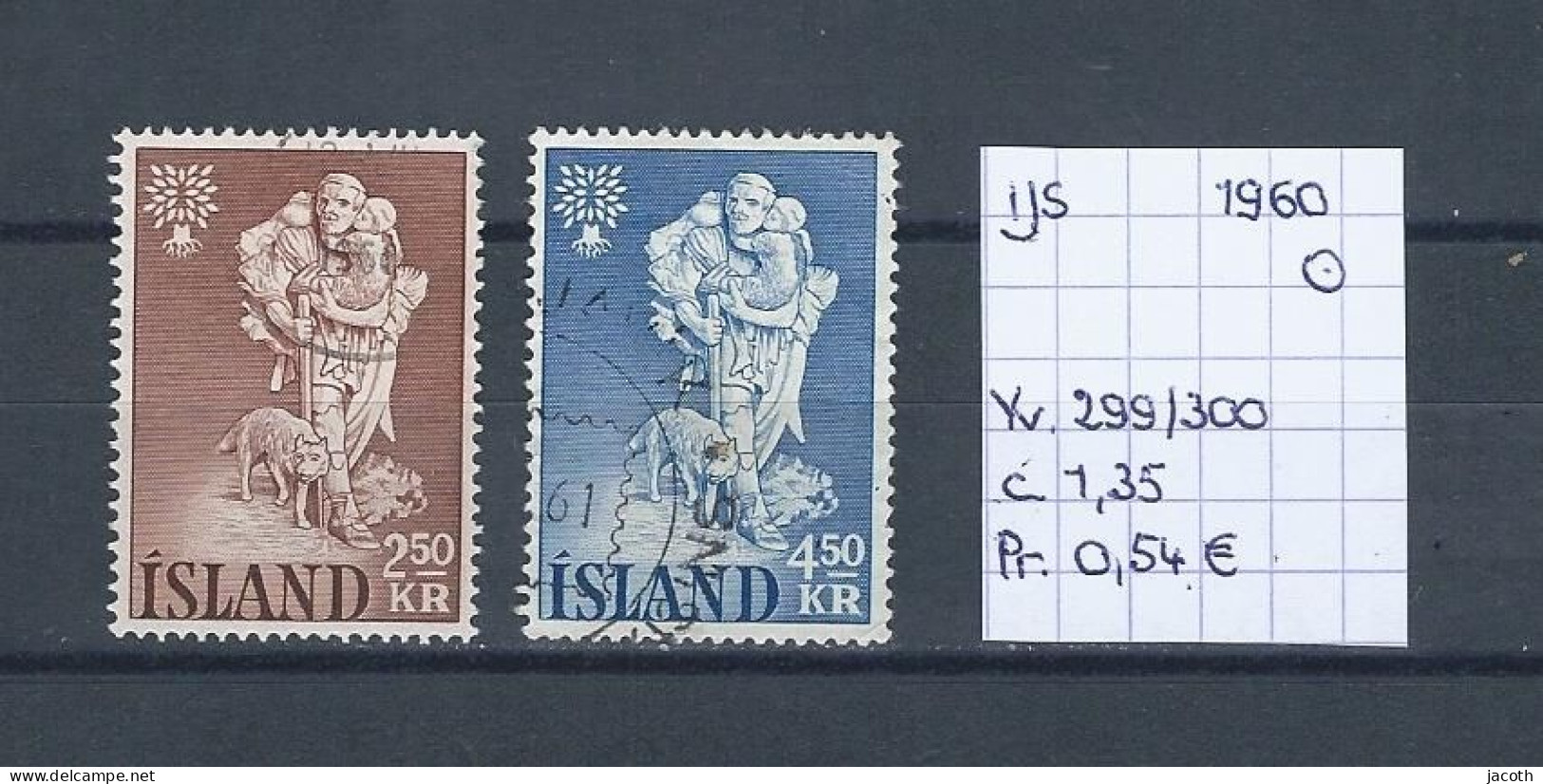 (TJ) IJsland 1960 - YT 299/300 (gest./obl./used) - Oblitérés