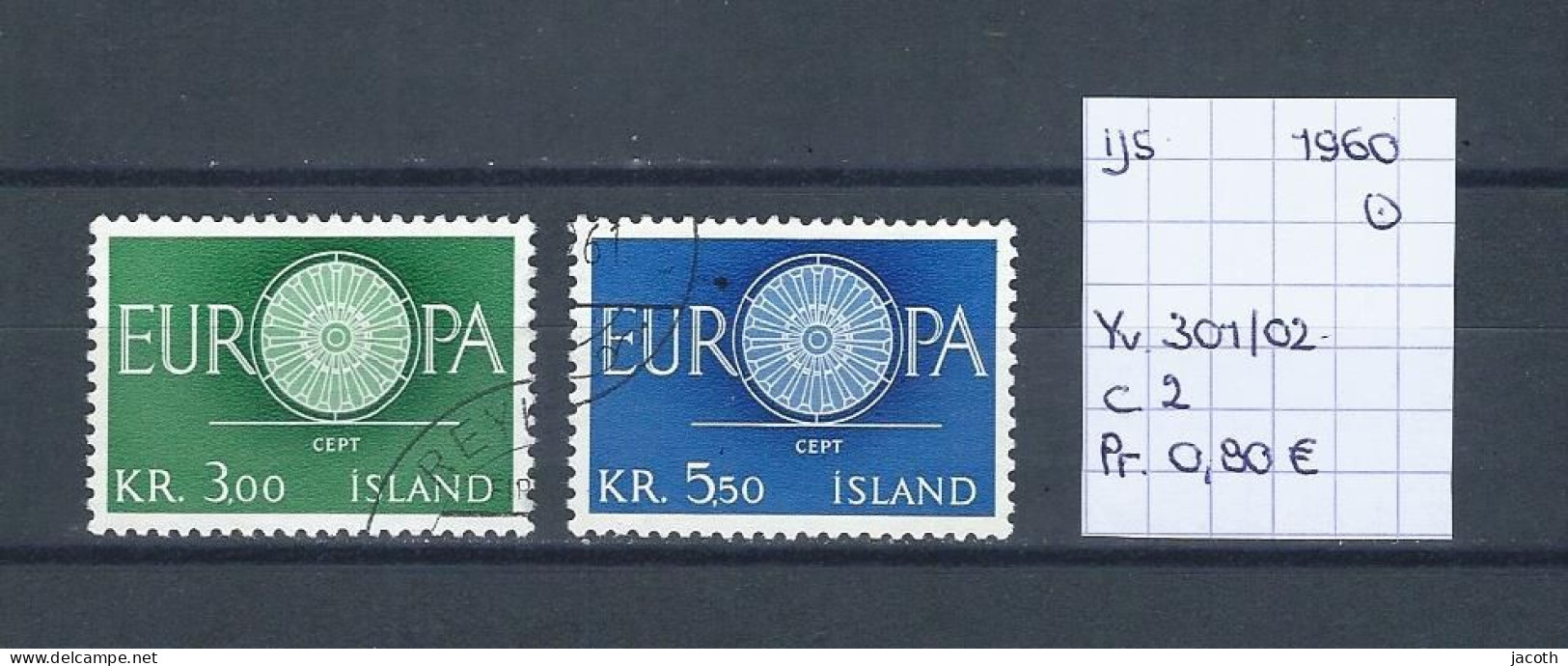 (TJ) IJsland 1960 - YT 301/02 (gest./obl./used) - Used Stamps