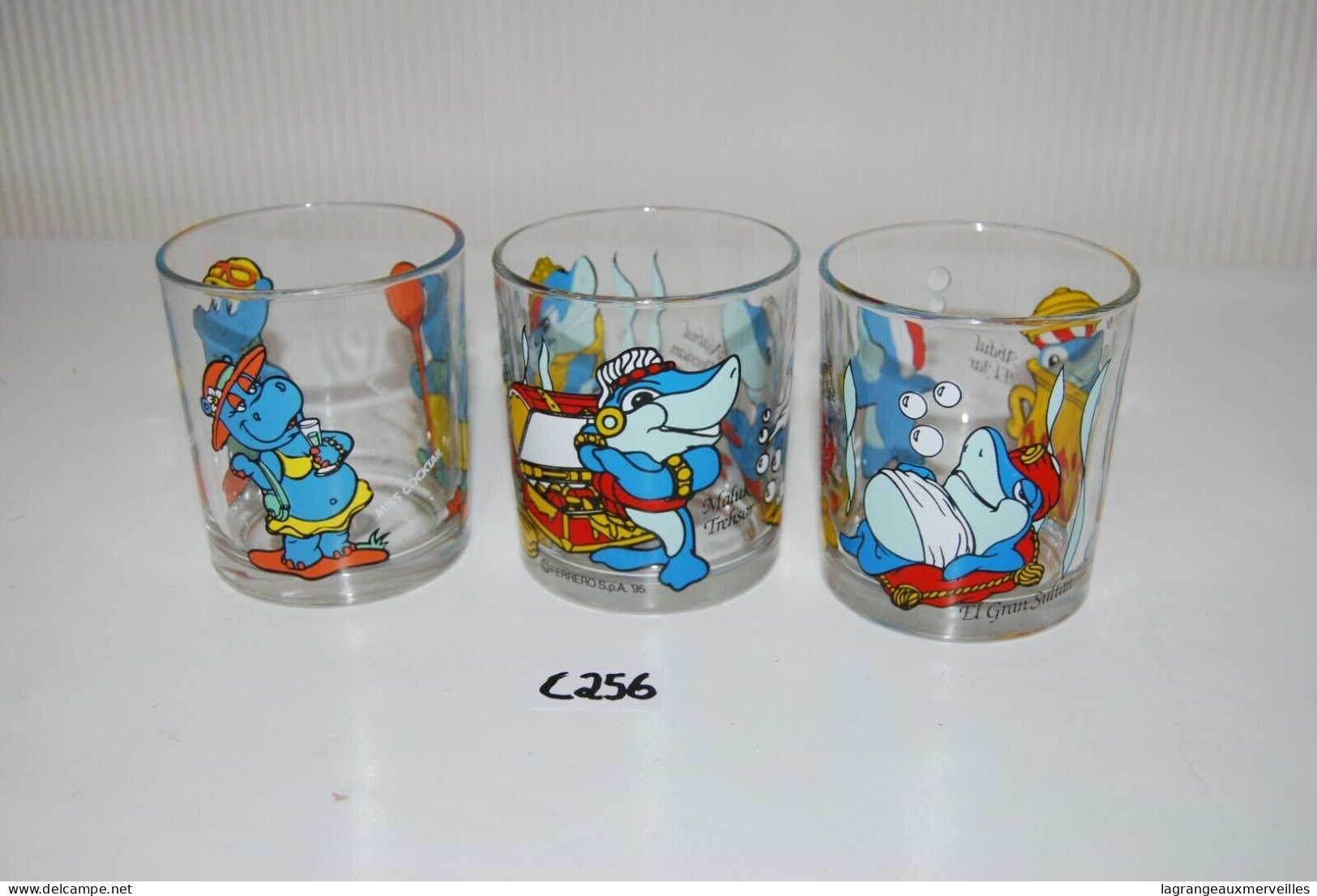 C256 Ensemble De 3verres - Dessin Animé - Moutarde - Ferrero - Glasses