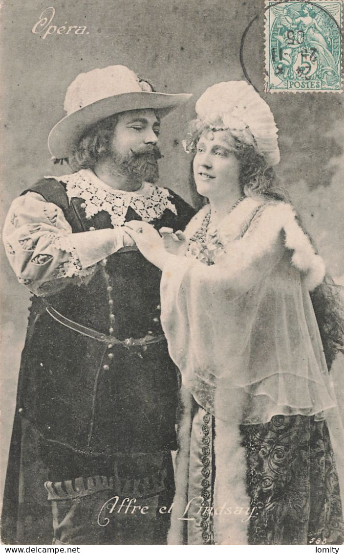 Opéra Affre Et Lindsay CPA Cachet 1905 Artistes Acteur Actrice - Opéra