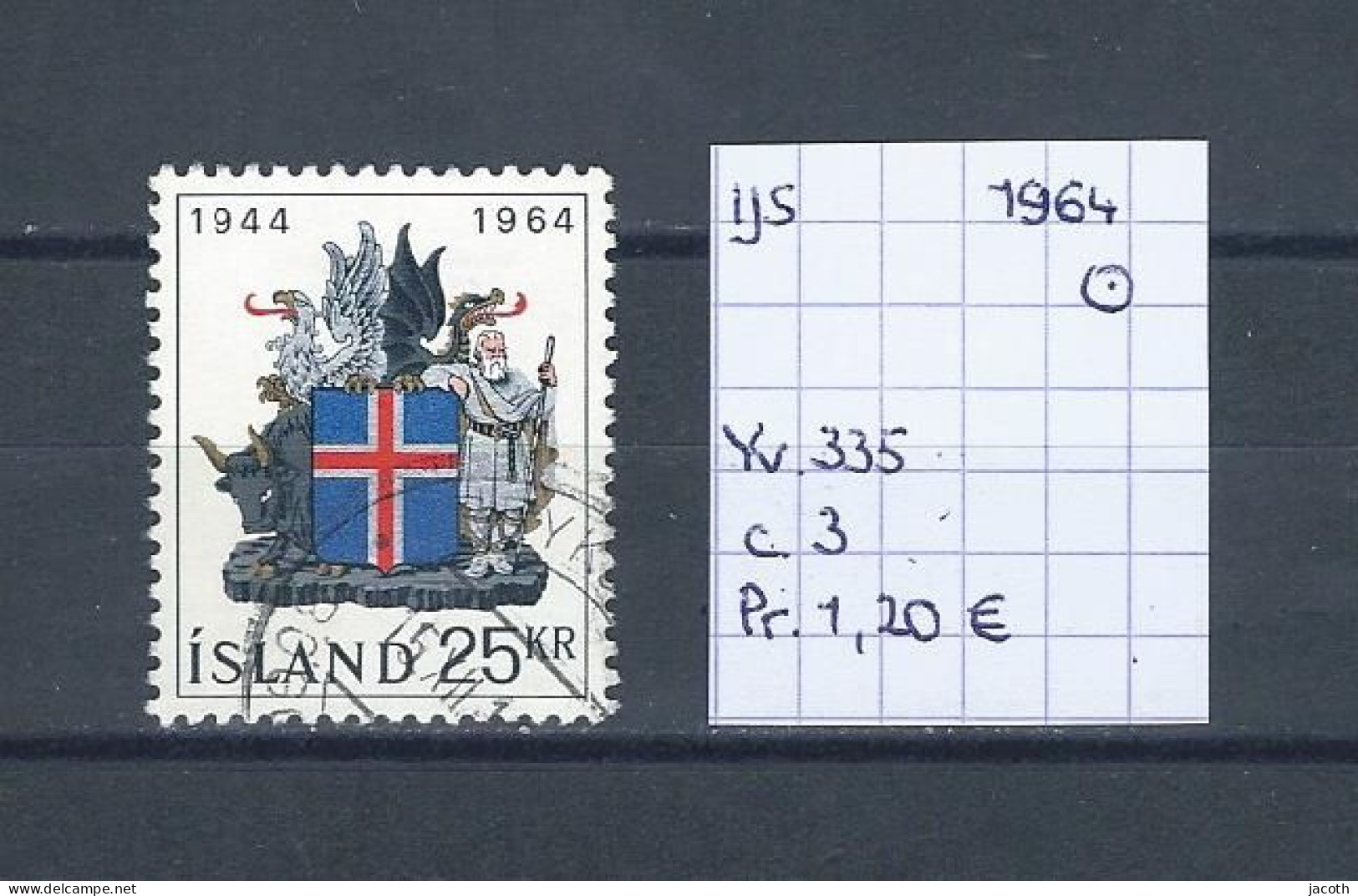 (TJ) IJsland 1964 - YT 335 (gest./obl./used) - Gebraucht