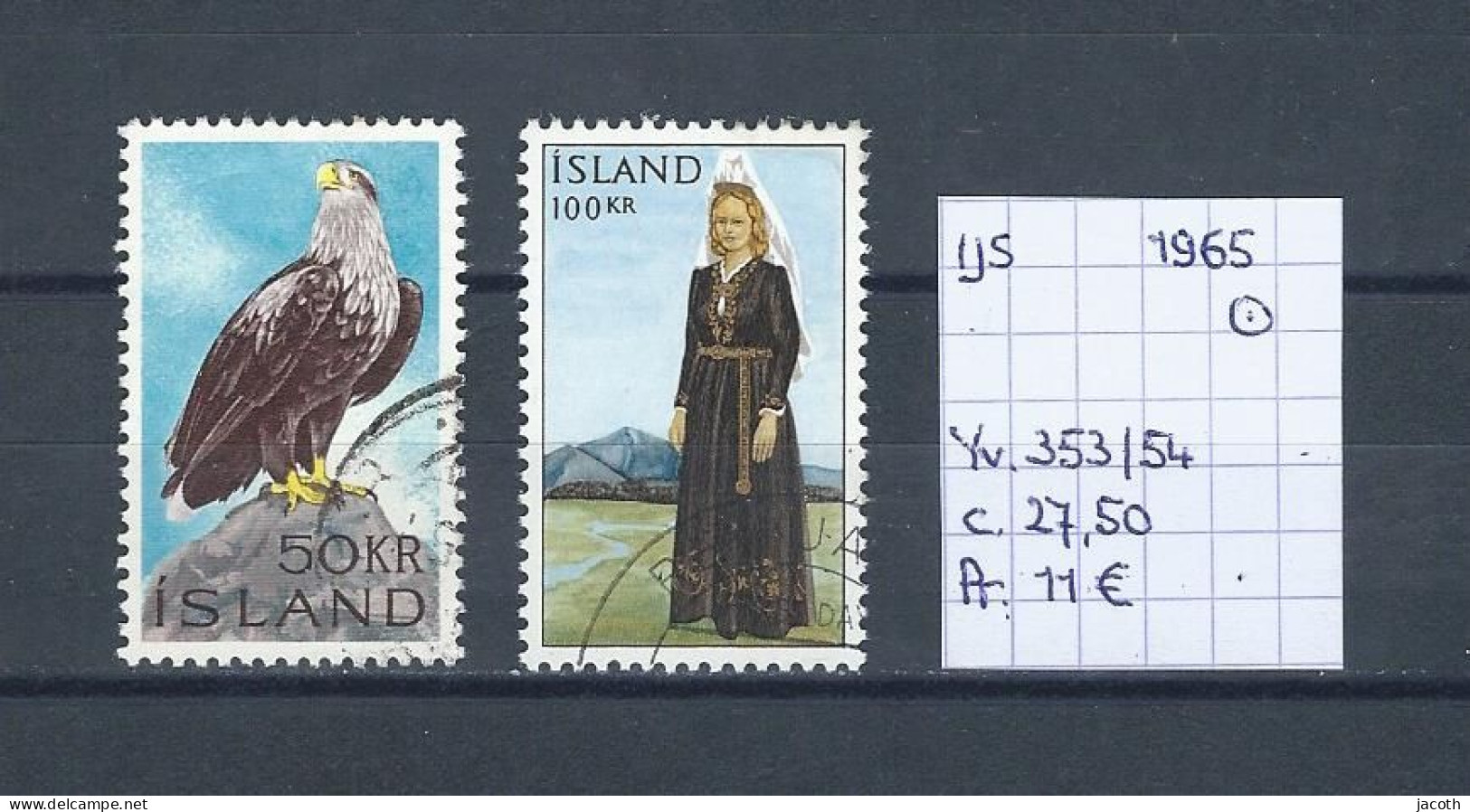 (TJ) IJsland 1965 - YT 353/54 (gest./obl./used) - Usati