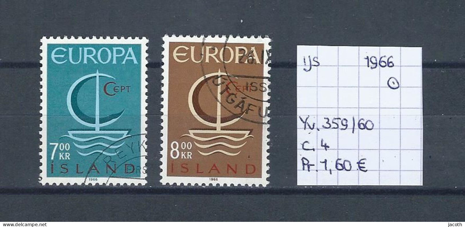 (TJ) IJsland 1966 - YT 359/60 (gest./obl./used) - Gebruikt