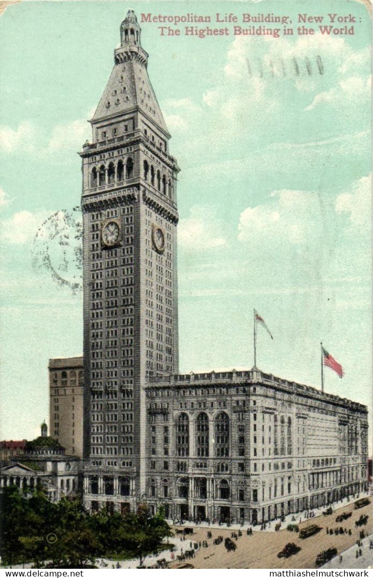 Metropolitan Life Building, New York: The Highest Building In The World, J.V. - Autres Monuments, édifices