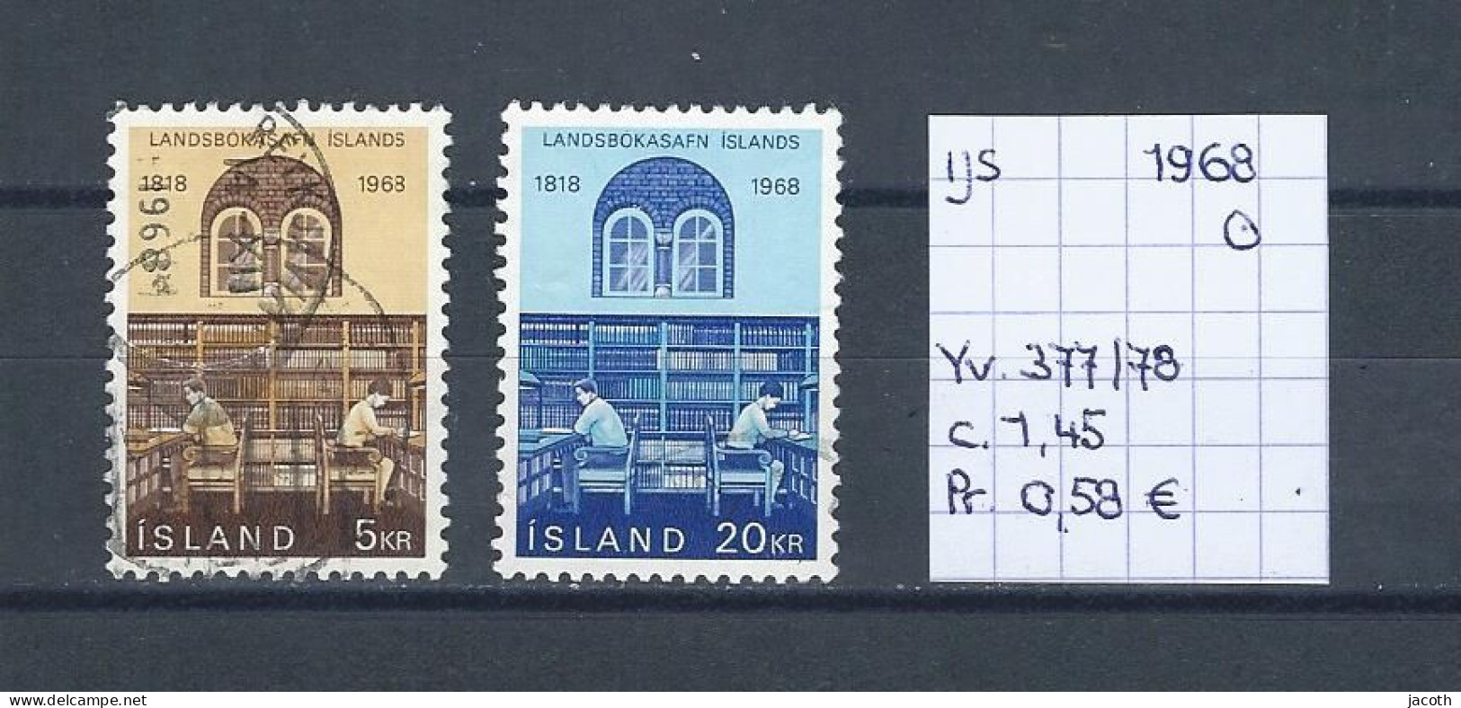 (TJ) IJsland 1968 - YT 377/78 (gest./obl./used) - Usati