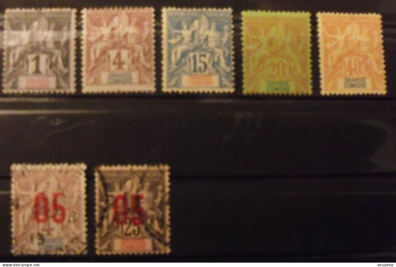 Grande Comore. 1897. N° 1,3,6,7,10 Neuf *, 21,24 Oblit. - Andere & Zonder Classificatie