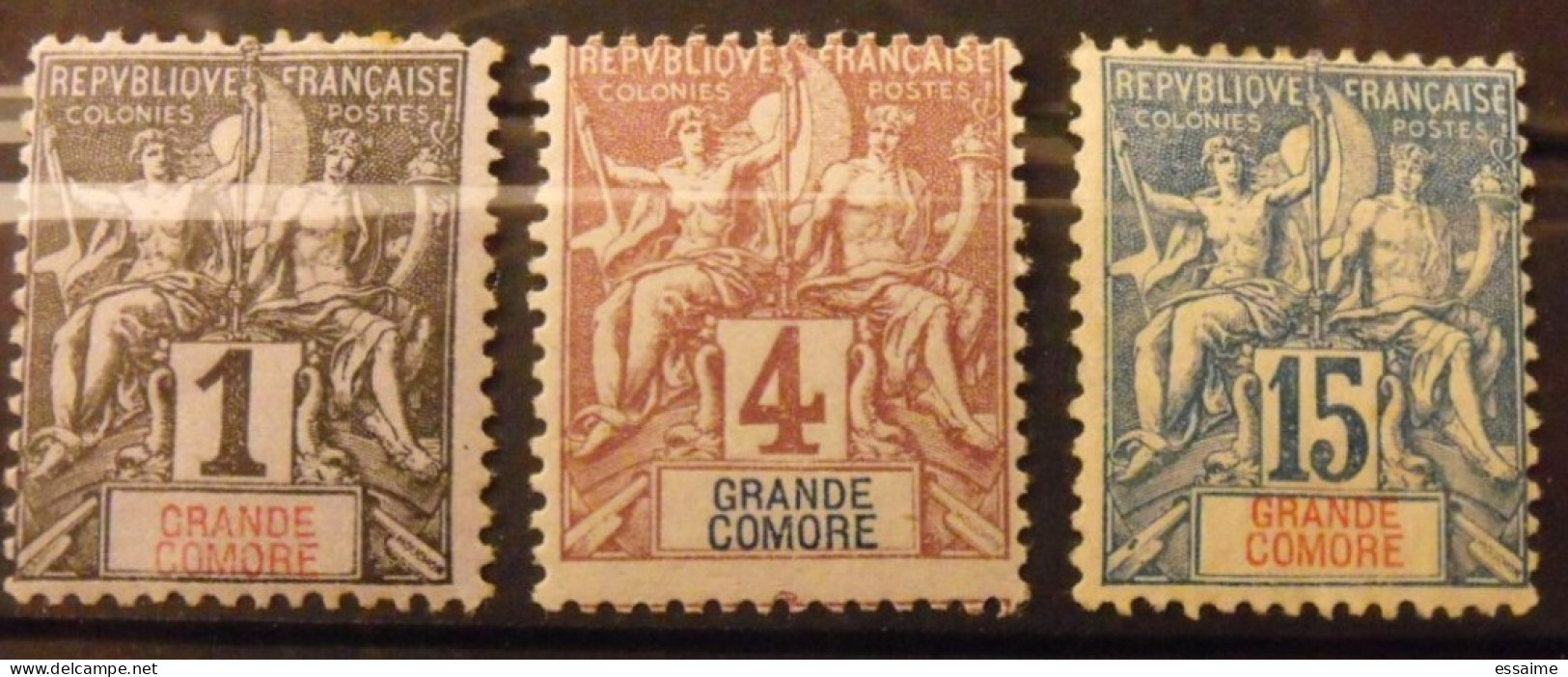 Grande Comore. 1897. N° 1,3,6,7,10 Neuf *, 21,24 Oblit. - Andere & Zonder Classificatie