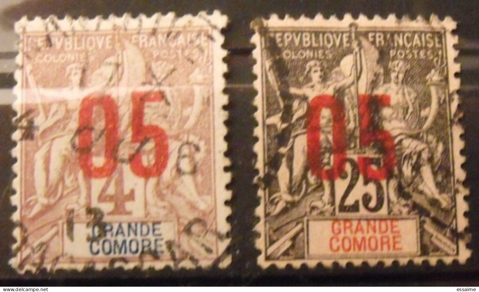 Grande Comore. 1897. N° 1,3,6,7,10 Neuf *, 21,24 Oblit. - Andere & Zonder Classificatie