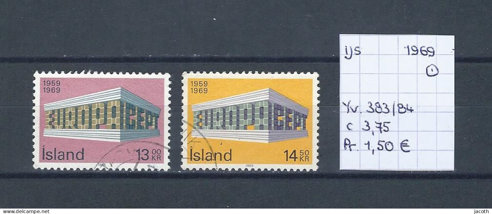 (TJ) IJsland 1969 - YT 383/84 (gest./obl./used) - Usati