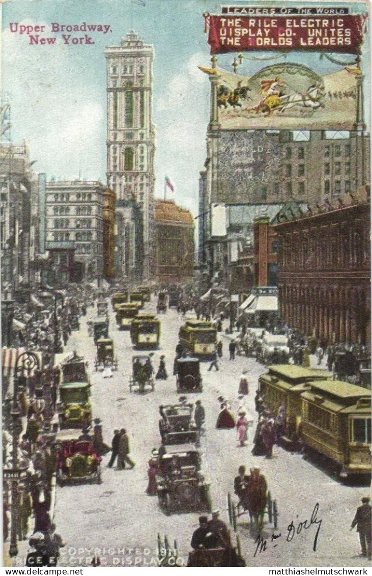 Upper Broadway, RICE ELECTRIC DISPLAY CO., 1911 - Broadway